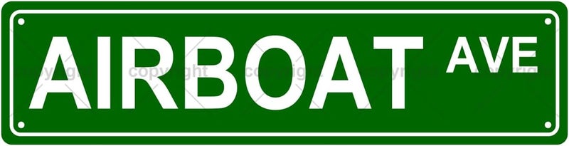 Aeontinity AIRBOAT AVE SPORTS Metal Tin Street Sign Bar Cafe Garage Cave Home Room Wall Bathroom Farmhouse Garden Porch Patio Decor, 16 x 4 Inch - Image 1